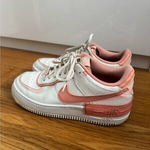 Nike Air Force 1 Sneakers in White and Coral